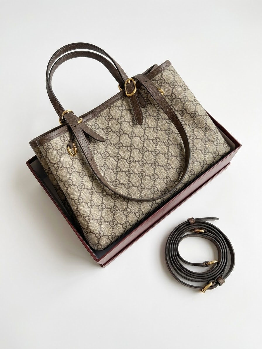 תיק Tote בסגנון Gucci – בז׳ וחום | Copy One